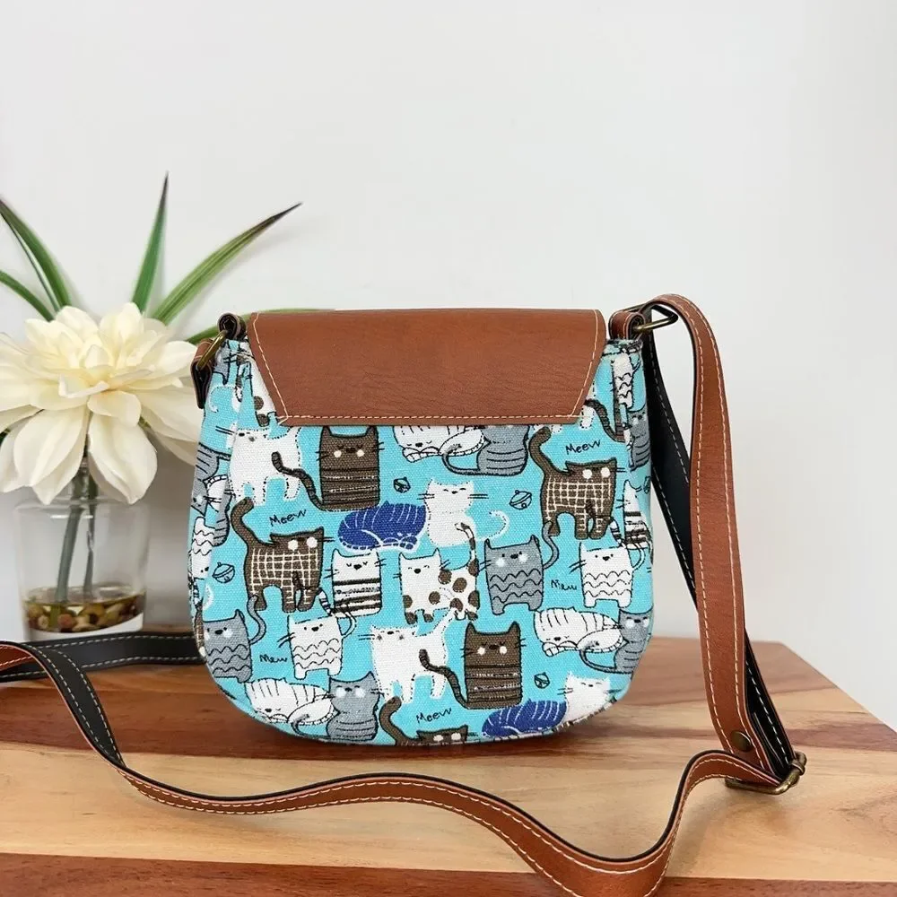 New Small Crossbody bag with cat‎ prints